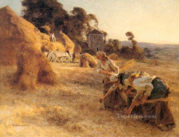 レオン・オーギュスティン・レルミット Painting - 干し草を作る田園風景農民レオン・オーギュスティン・レルミット